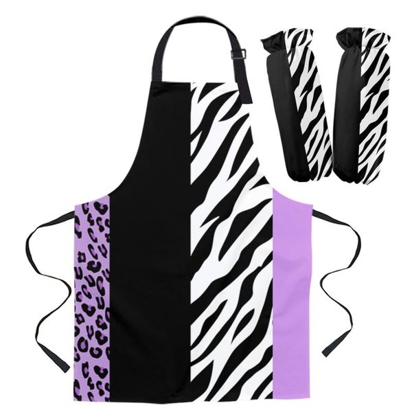 

aprons animal print zebra stripes leopard spots purple apron kitchen baking accessories cooking for woman