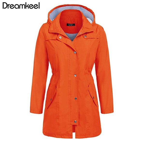 

women's trench coats casual waterproof slimming waist women hooded midi long coat for autumn clothes 2021 jacket y, Tan;black