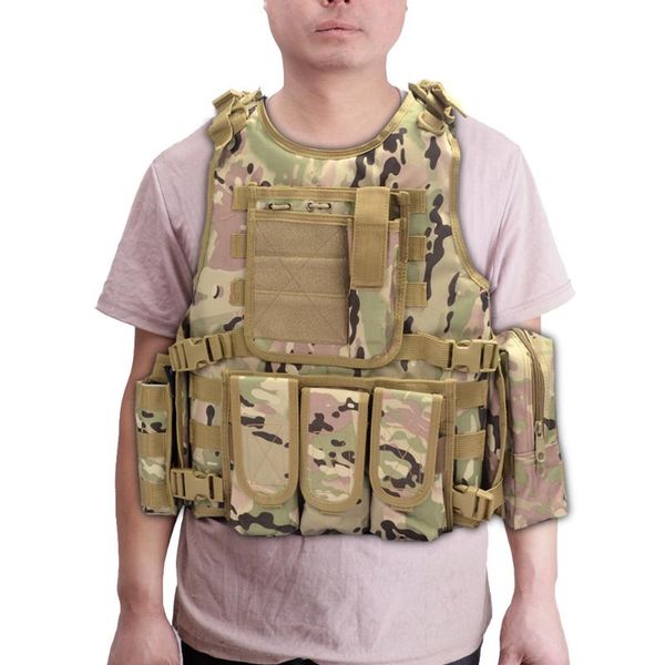 

hunting jackets outdoor multifunctional training undershirt detachable lightweight body protective armor jacket vest cs game fishing, Camo;black