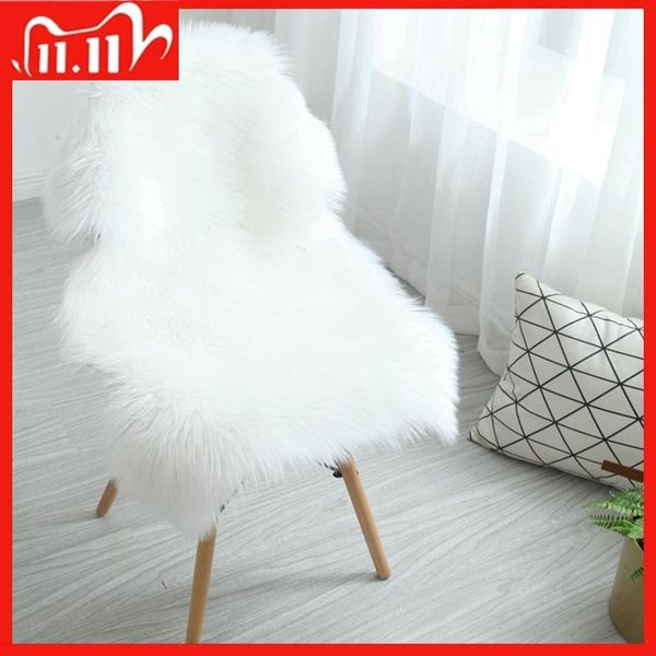 

fur artificial sheepskin hairy carpet living room bedroom rugs skin plain fluffy area washable faux mat carpets