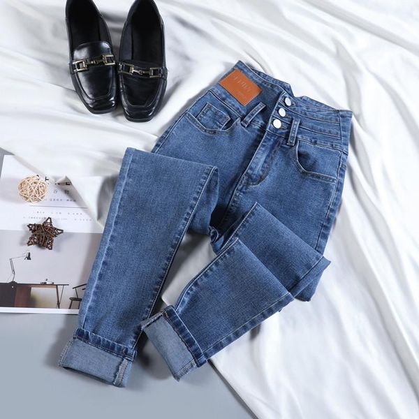 

women's jeans guuzyuviz autumn winter high waist woman stretch skinny push up pencil pants denim pantalones vaqueros mujer, Blue
