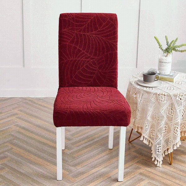 

chair covers 1/2/6pcs elastic jacquard dining cover removable slipcovers protector anti-dust furniture decor for wedding banquet party