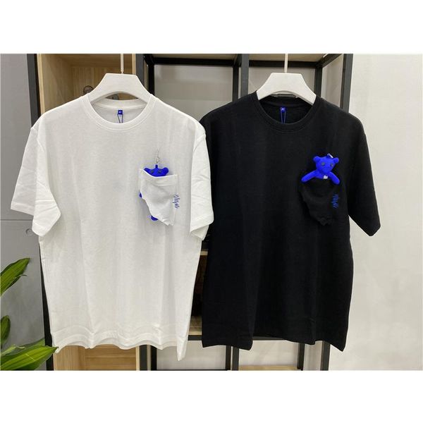

men's t-shirts fashion sports t-shirt in spring and summer of ader error 2021ss 1:1 logo small cloth blue bear couple short sl, White;black