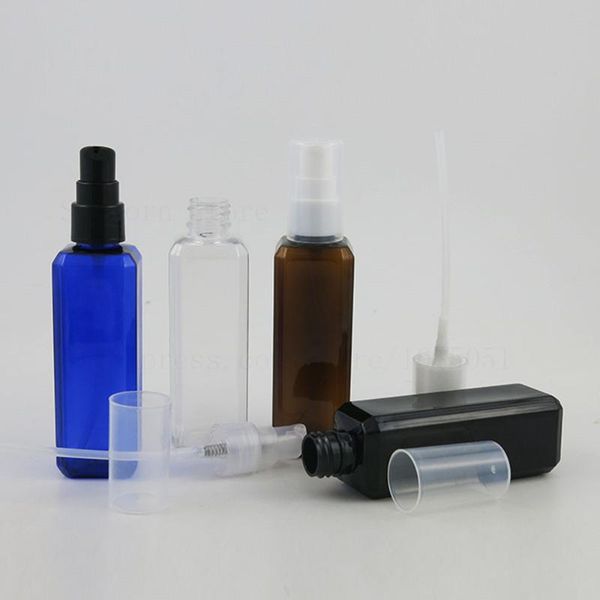 

storage bottles & jars 30x 100ml travel empty refillable pet plastic lotion cream emulsion press pump bottle 100cc square clear blue amber b