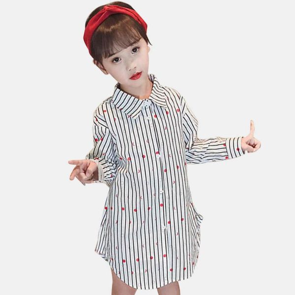 

shirts kids blouse for girls fashion dot shirt girl long striped autumn novelty clothes christmas, White;black