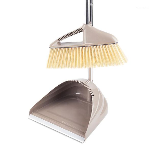 

broom and dustpan set standing upright dust pan long handle lobby sp991