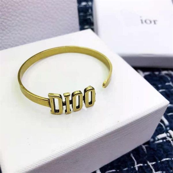 

2021 new dijia open letter bracelet fashion temperament simple couple bracelet3, Golden;silver