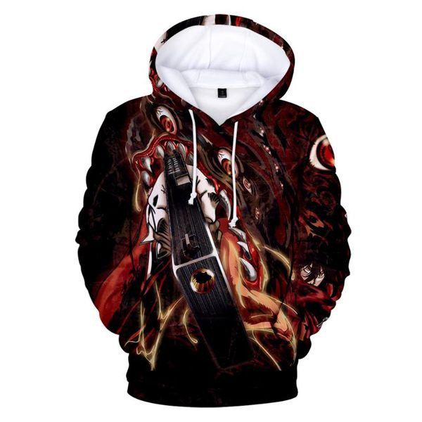 

men's hoodies & sweatshirts hellsing casual hoodie sweatshirt spring autumn male trend harajuku streetwear hip hop long sleeve, Black