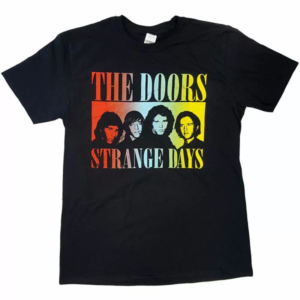 

the doors strange days licensed men t-shirt, White;black