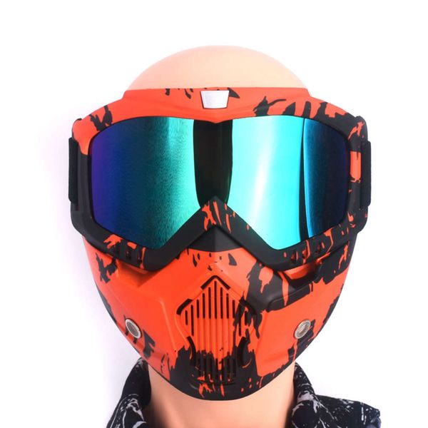 

motorcycle goggle mask outdoor riding glasses helmet type polarized protective goggles, White;black