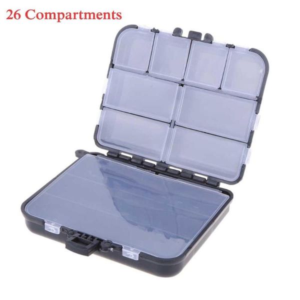 

fishing accessories 26 compartments plastic box bait case carp fish lures hooks storage equipment tackle boxes