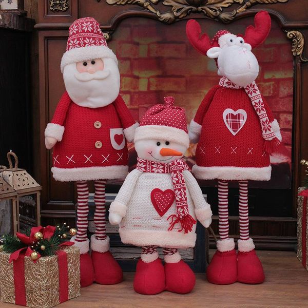 Decorações de Natal 1/3 pcs boneco de neve Elk Merry Dolls Grandes Decoração de árvore ano Ornamento Deer Papai Noel Em pé boneca Decoração presente para garoto