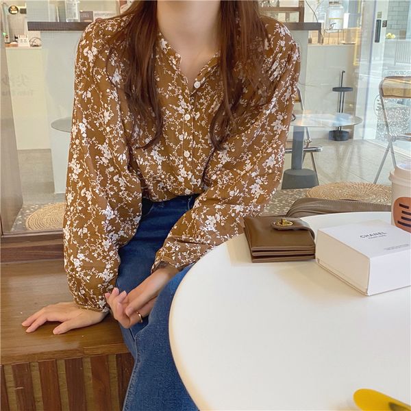 

new spring vintage print shirt female oversize women long sleeve girls blouse summer plus size women blouses femme blusas 210420, White