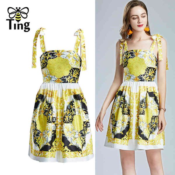 

retro floral printing bow tie up mini casual dresses fruit summer bohemian short dress street boho vestidos female 210513, Black;gray