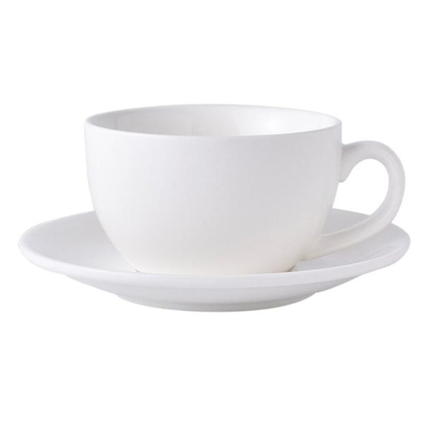 

mugs 1 set white ceramic coffee cup tea tray afternoon (250ml, spoon)