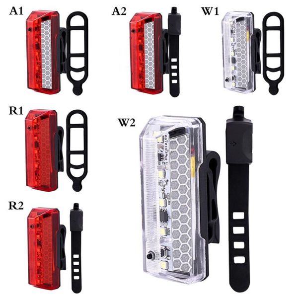

bike lights bicycle light ledusb rechargeable taillight safety warning night riding