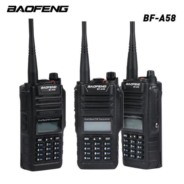

2pcs/lot baofeng bf-a58 ip67 waterproof walkie-talkie professional multiband two way dual band 10km radio hf transceiver walkie talkie