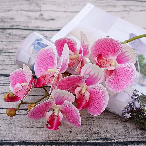 

decorative flowers & wreaths simulation 3d small butterfly orchid 6 heads/bundle fake flower home drapery wall wedding decoration diy artifi