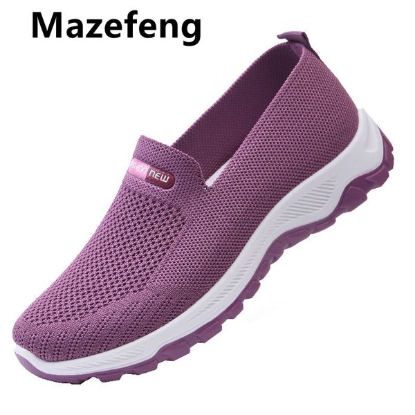 

dress shoes 2021 women flat knit woman casual slip on vulcanized female mesh soft breathable women's footwear for ladies sneaker 9, Black