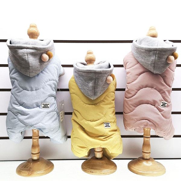 

dog apparel pink yellow colors jumpsuits for dogs autumn and winter est design four-legged clothes with cap s-xxl sizes clothing pet