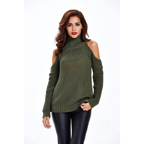 

loose sweater solid color off shoulder halter women's top, White;black