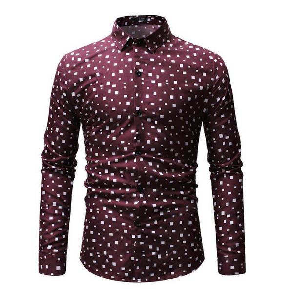 

men's casual shirts button-up formal business polka dot shirt, White;black