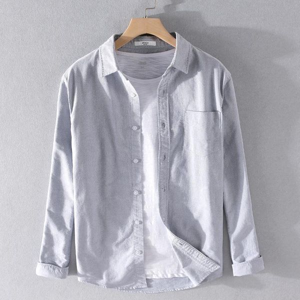 

men's casual shirts cotton long sleeve shirt soft washed versatile oxford backing loose solid inch, White;black