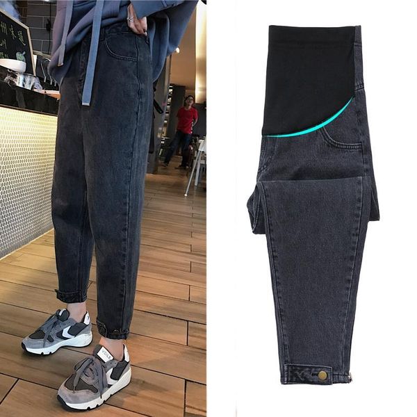

maternity bottoms 2021 jeans spring autumn carrot pants pregnant woman loose plus velvet outer wear harem nine points, White