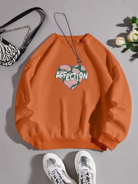 

heart & letter graphic thermal pullover u24y#, White;black