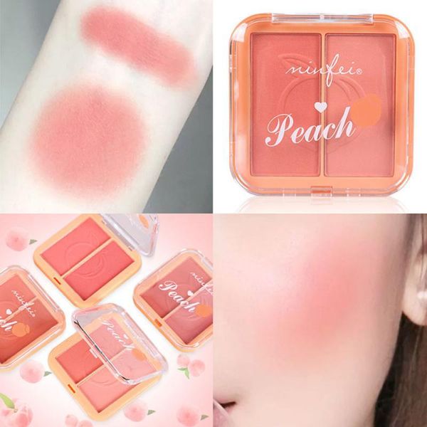 

blush 1pcs blusher palette natural long lasting waterproof smooth peach rouge pigment cheek face powder tslm2
