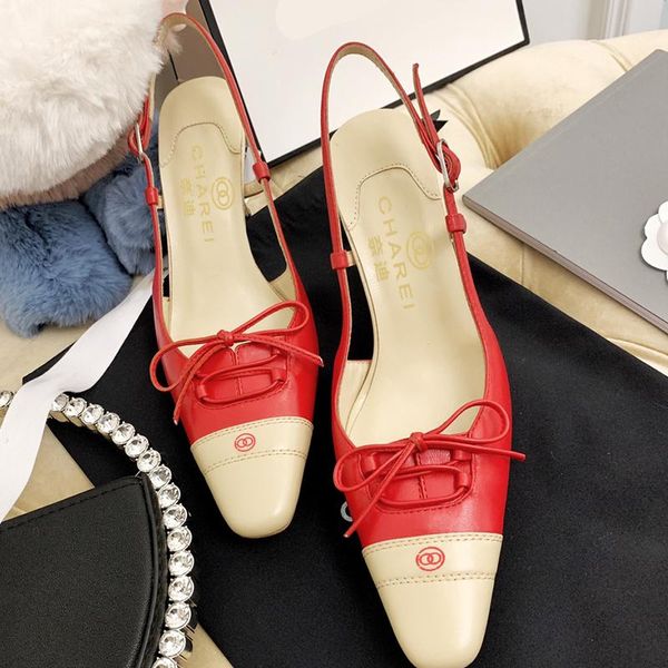 

french business women's shoes are most worthy of classic style 6cm high heel, square head, color matching and soft leather upper dress, Black