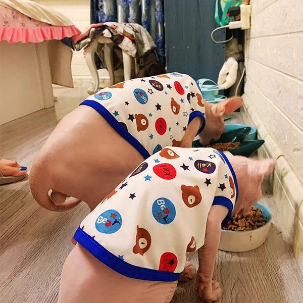

pet cartoon cat clothes spring summer puppy vest teddy than panda clothing costumes