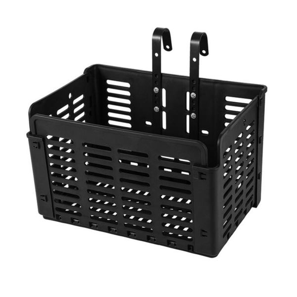 

elbow & knee pads front handlebar mountain bike bicycle hook basket frame accessory detachable, Black;gray