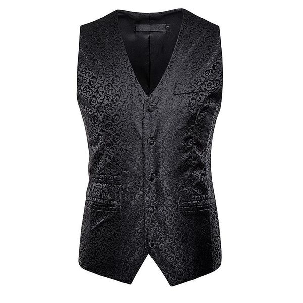 

men's vests suit vest autumn and winter fashion european size casual single-breasted printed men 058, Black;white