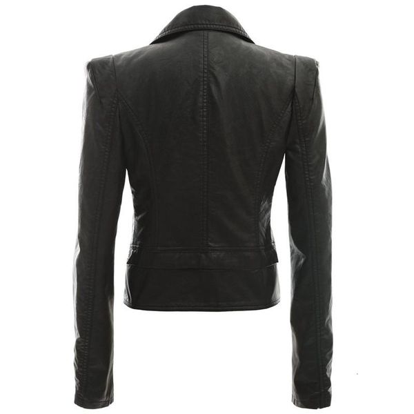

women's jackets wholesale- fashion women short black leather jacket coat autumn steampunk motorcycle faux female gothic, Black;brown