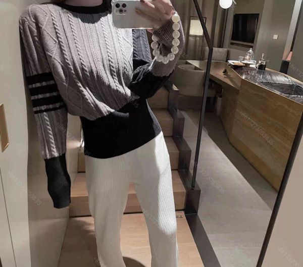 

women wool sweater hoodie ttbb brand designer clothes simple twist jacquard long sleeve hoodie coat winter girl letter logo round neck pull, White;black