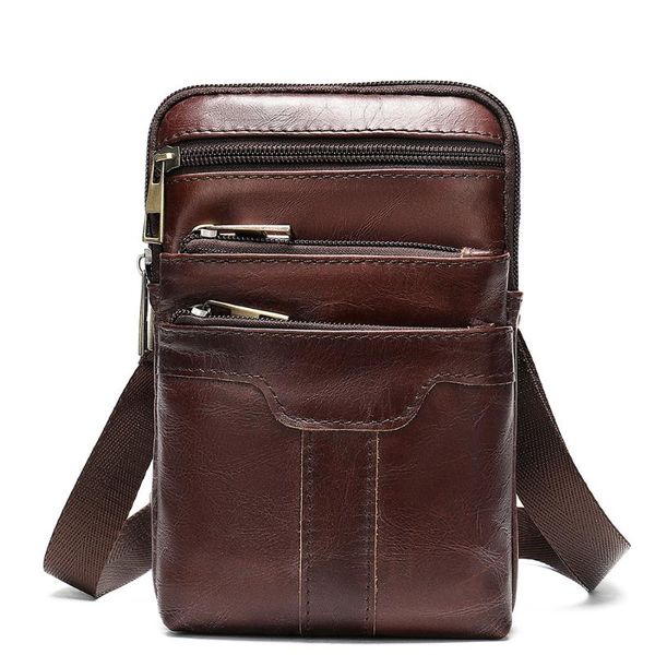 

waist bag women chest genuine leather pack phone pouch packs wide belt zipper bags
