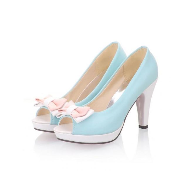 

dress shoes women's 2021 summer sweet wind bow thick heel waterproof platform large size high heels, Black