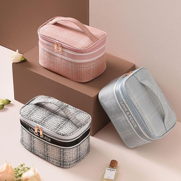 

cosmetic bags & cases luxury letter love peace make up toiletry organizer box travel women designer 2021 caixa organizadora de maquiagem com