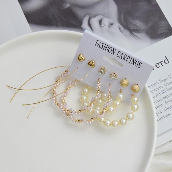 

hoop & huggie earring round goud earrings 2021 trend perle set for women oorbellen hangers pendientes mujer aros, Golden;silver