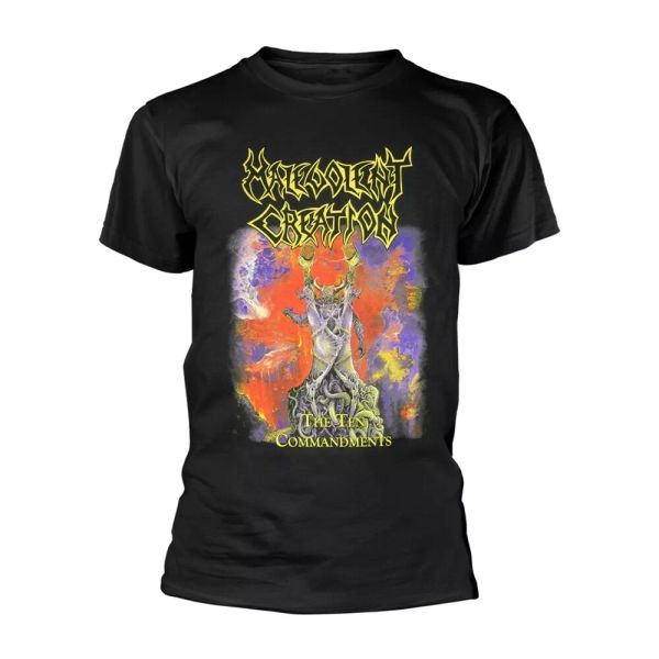 

malevolent creation the ten commandments licensed men t-shirt, White;black