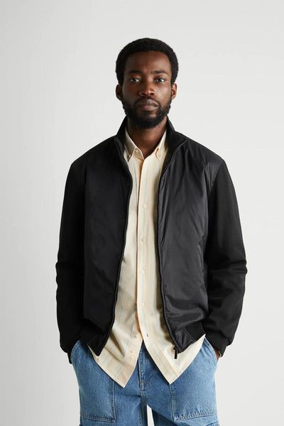 

men's jackets 2021 autumn/winter wear patchwork technology fabric jacket, Black;brown
