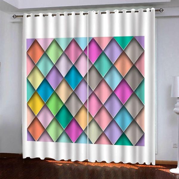 

curtain & drapes customize 3d cortina checkered curtains for living room bedroom blackout window decoration