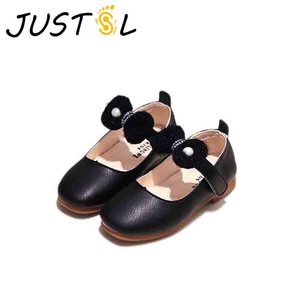 

sneakers justsl girls fashion sandals 2021 spring princess kids shoes children bow wild soft-soled leather size 26-36, Black;red