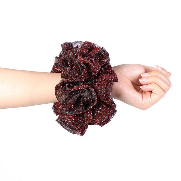 

scarves 2021 shimmer polyester hair accessories girls scrunchies pack for women elastic bands plaid gum tie hold, Blue;gray