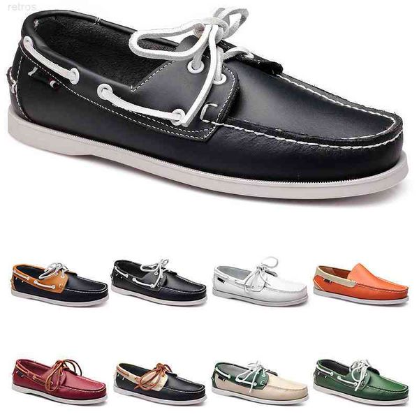 

mens shoes hree leather running 2023 british style black white brown green yellow red fashion outdoor comfortable breathable