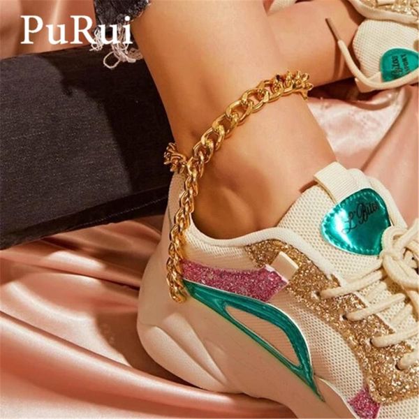 

anklets punk cuban link ankle bracelet for women bracelets gold color boho body chain jewelry foot fashion alphabe, Red;blue