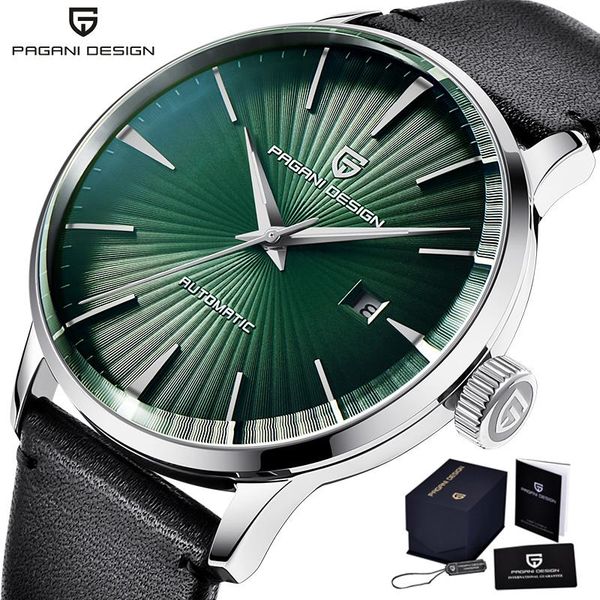 

wristwatches pagani design casual fashion leather steel mens watch luxury brand waterproof automatic mechanical watches relogio masculin, Slivery;brown