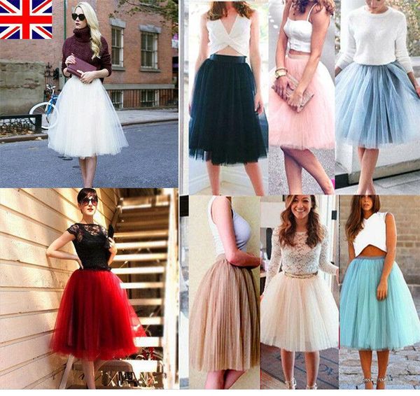 

skirts 2021 casual women's tutu tulle a line short prom party knee length petticoat dress, Black