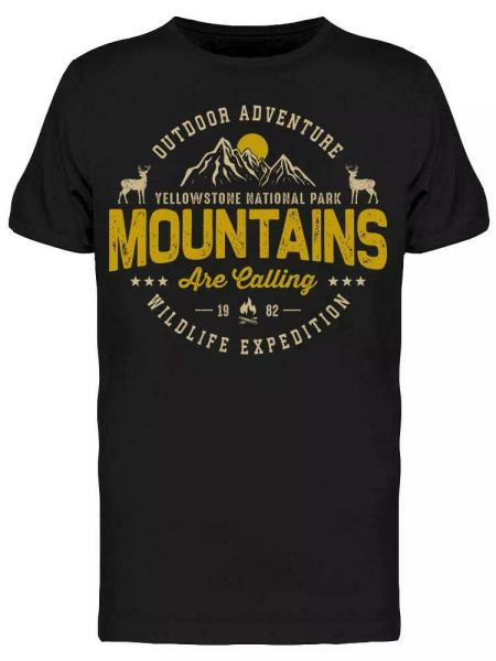 

mountains, outdoor adventure tee men's -image by shutterstock, White;black